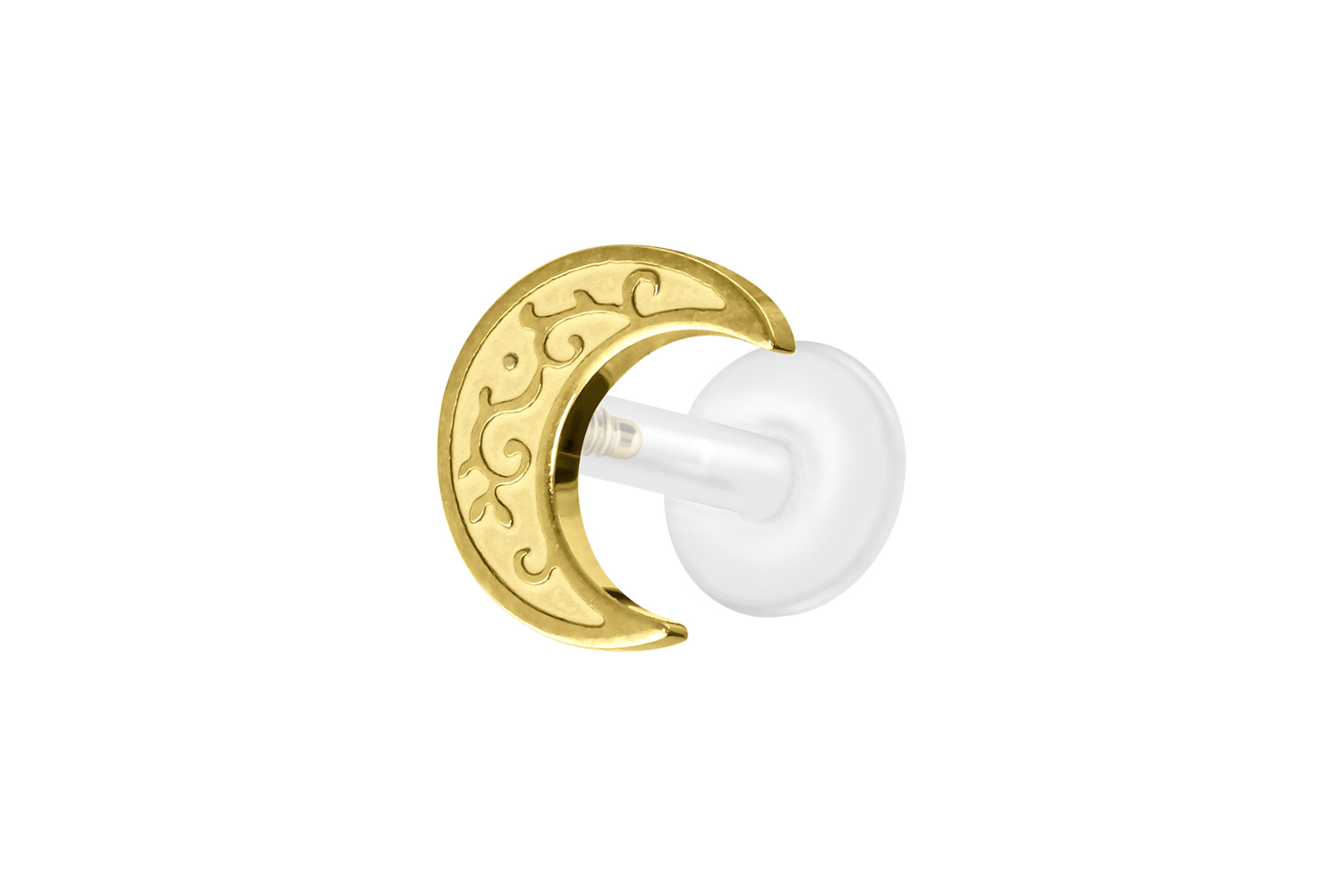 PTFE Labret mit Innengewinde + Titan-Aufsatz MOND | GO = Goldfarben | 1,2 | 6 | IXP5075_[276892]
